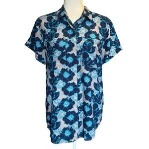Wildfang “The Empower” Short Sleeve Button Up Shirt Floral Rayon XS